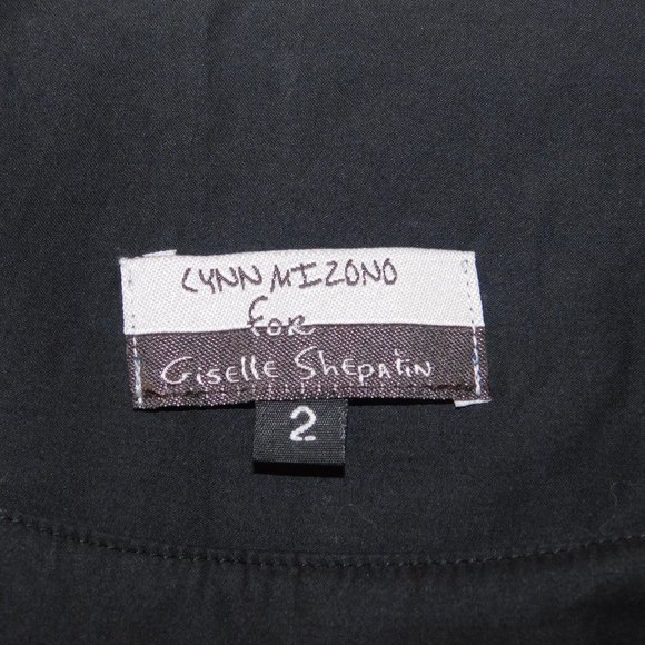 Lynn Mizono For Giselle Shepatin Black Dress Sharkbite Hem Size 2 - Picture 10 of 11